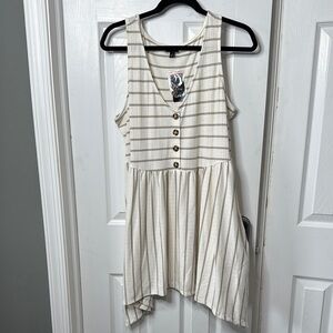 Torrid Cream Buttoned Smocked Tunic